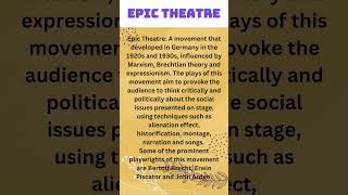 Epic Theatre  What is Epic Theatre  shots [upl. by Yelik]