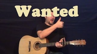 Wanted Hunter Hayes Guitar Lesson Easy Strum Chord Licks How to Play Wanted Tutorial [upl. by Herriott]