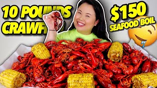 GIANT SEAFOOD BOIL 10 POUNDS OF CRAWFISH MUKBANG 먹방 EATING SHOW [upl. by Hart721]