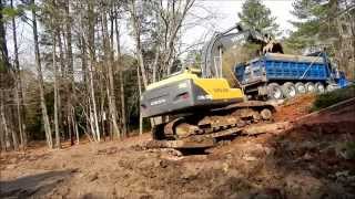 Vovlo Ec210 Excavator Loading Pond Mud [upl. by Lazare491]