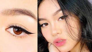 MUSTKNOW TIPS WINGED EYELINER HOODED ASIAN EYES TUTORIAL ♡ Jessica Vu [upl. by Millan]