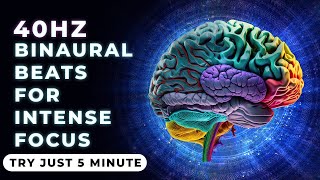 Pure 40 Hz Binaural Beats 40 Hz Gamma Brain Waves Elevate Your Cognitive Clarity And Performance [upl. by Enneira117]