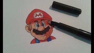 Tuto comment dessiner mario  couleurs [upl. by Aerdnuahs]