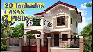 20 FACHADAS DE CASAS DE 2 PISOS Casas con diseños elegantes de 2 pisos [upl. by Ardna820]