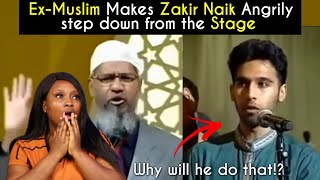 ExMuslimAtheist makes Zakir Naik LEAVE the Stage Angrily Wait I cant believe this [upl. by Keelia557]