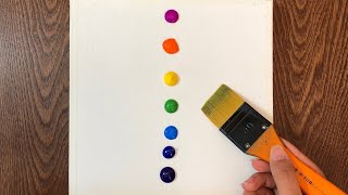 Rainbow waterfall Acrylic painting Easy drawing for beginners ASMR [upl. by Notlimah]