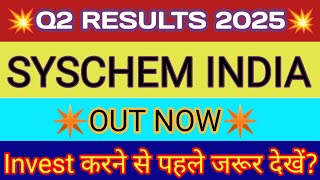 Syschem India Q2 Results 2025 🔴 Syschem India Results 🔴 Syschem India Share Latest News [upl. by Daph]