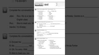 Interchange Fifth Edition Intro Level Assessment Written Quiz Unit12 [upl. by Eerol]