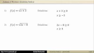 Wyznacz dziedzinę funkcji zadanie 4 [upl. by Codel]