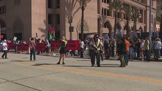 Protesters rally outside Pomona College graduation [upl. by Eichman]