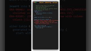 Change the next value for identity columns sqltips oraclesql [upl. by Jen365]