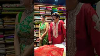 Balakrishna amp Meenakshi Chaudhary snapped at Vaarahi Silks Store launch [upl. by Eednam]