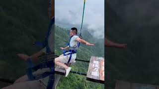 Bungee Jumping With RopeWho Can Help Her 😂😂funny extreme [upl. by Llewop]