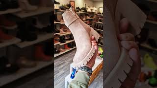 Дамски боти бежов велур и суров каучук на дебел ток boots newboots newcollection fashion [upl. by Mmada]