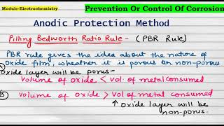 Anodic Protection in corrosion Passivation of metals Pilling Bedworth Rule in Corrosion [upl. by Luas235]