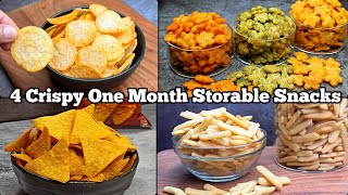 4 Homemade Snacks Recipe  1Month Storage Easy Crispy Tea Time Snacks [upl. by Ayhtak295]