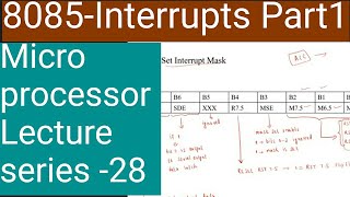 Interrupts Part1Microprocessor lecture series28 8085TypesSIMRIMSIDIMalayalam [upl. by Ermina]