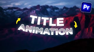 How To Make STUNNING Text Animations Premiere Pro [upl. by Iarised14]