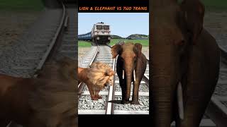 LION amp ELEPHANT VS TWO TRAINS Stops the train  HintsGamerz railway indianrailways [upl. by Gabriellia496]