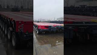 Xuzhou Huabang hydraulic suspension trailer 4column full trailer [upl. by Anead737]