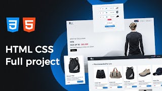 HTML CSS Ecommerce Website  مشروع كامل من البداية خطوة بخطوة [upl. by Ganny]