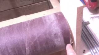 Wooden Tool Mans DIY Drum Sander 4 Putting sandpaper on [upl. by Amling518]