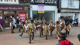 Domesday Border Morris dancing  Nantwich Holy Holly Day 2023 [upl. by Alyakam191]