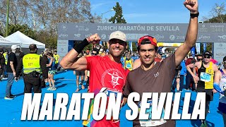 MARATÓN DE SEVILLA 2024  LE AYUDO A DESTROZAR SU MEJOR MARCA [upl. by Kleeman]