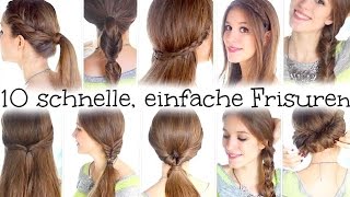 10 schnelle und einfache Frisuren  für Schule Uni Arbeit [upl. by Allerbag]