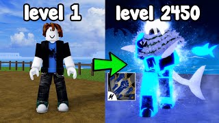 Started Over As A Noob And Reached Level 2450 Race V4 Awakened amp Godhuman  Blox Fruits Roblox [upl. by Ttocserp]