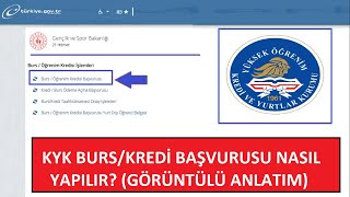 SON DAKİKAKYK BURS KREDİ BAŞVURUSU BAŞLADI  BURS KREDİ BAŞVURUSU NASIL YAPILIRGÖRÜNTÜLÜ ANLATIM [upl. by Niotna881]