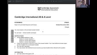 CIE 9708 Economics ALevel Paper4OctNov Exam Fully solved [upl. by Madelena]