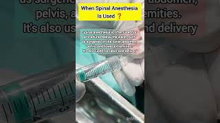 When Spinal Anesthesia is used in surgery  doctor mbbs neet medical anesthesia medicalstudent [upl. by Arbua]