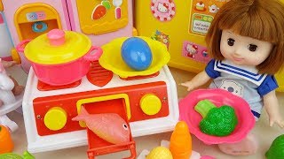 Baby doll kitchen and cooking food surprise eggs play [upl. by Kin193]