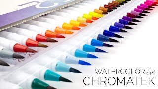 Watercolor Brush Pens Ultimate Tutorials Set  50 Pens amp Two Blending Brushes From Chromatek [upl. by Lati]