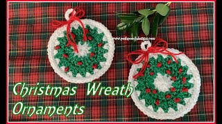 Christmas Wreath Ornament Crochet Pattern [upl. by Nehgaem37]