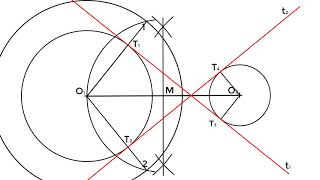 Trazado de las rectas tangentes interiores a dos circunferencias de distinto radio [upl. by Einnaf768]