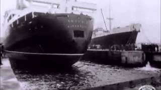 RMS Saxonia  Fitting out  Cunard Line  footage [upl. by Hairom]