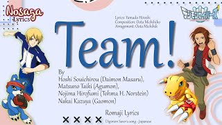 Team  Masaru Agumon Tohma Gaomon  Digimon Savers Song Romaji [upl. by Ragg]