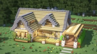 Minecraft How To Build a Birch Survival House Tutorial36  마인크래프트 건축 자작나무 야생집 야생기지 인테리어 [upl. by Pasquale]