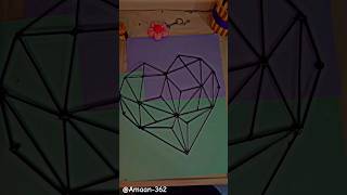 making geometric heart ♥ with bamboo sticks art trending craft bamboo sticks craft diy [upl. by Llerrahs]