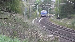 Ein Zugeine Lok die Heros 218 308 bringt Gleise nach Rosenheim 14102023 [upl. by Grier]