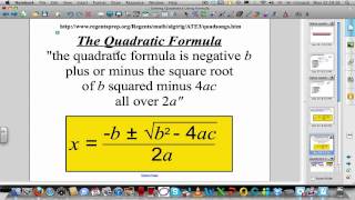 Solving quadratic equations using the quadratic formula [upl. by Shelley]