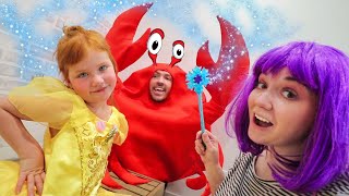 PRiNCESS MAKEOVER the MOVIE Adley amp Fairy Mom do a surprise disney spa mystery guest CRAB DAD 🦀 [upl. by Eimmak]