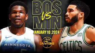 Boston Celtics vs Minnesota Timberwolves Full Game Highlights  January 10 2024  FreeDawkins [upl. by Ahsyla]