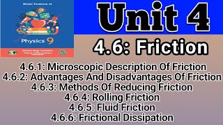 Class 9  Physics  Unit 4  46 Friction  Federal Board  New Book  Sir Imran [upl. by Sholes]