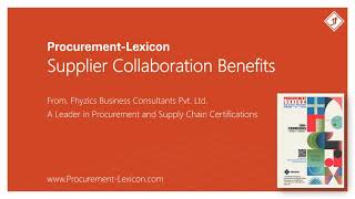 Supplier Collaboration Benefits from Procurement Lexicon [upl. by Lymn]