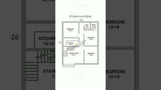 25×26 small house design  25×26 house plan  3bhk plan  shortsviral smallhouse houseplan short [upl. by Lambrecht]