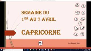 Prévisions du Capricorne du 1er au 7 avril 2019 [upl. by Latoye]