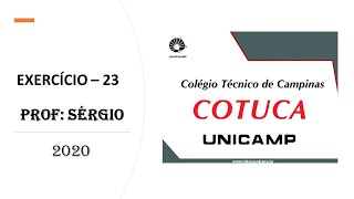 Exercício 23  Cotuca 2020 [upl. by Yevoc]